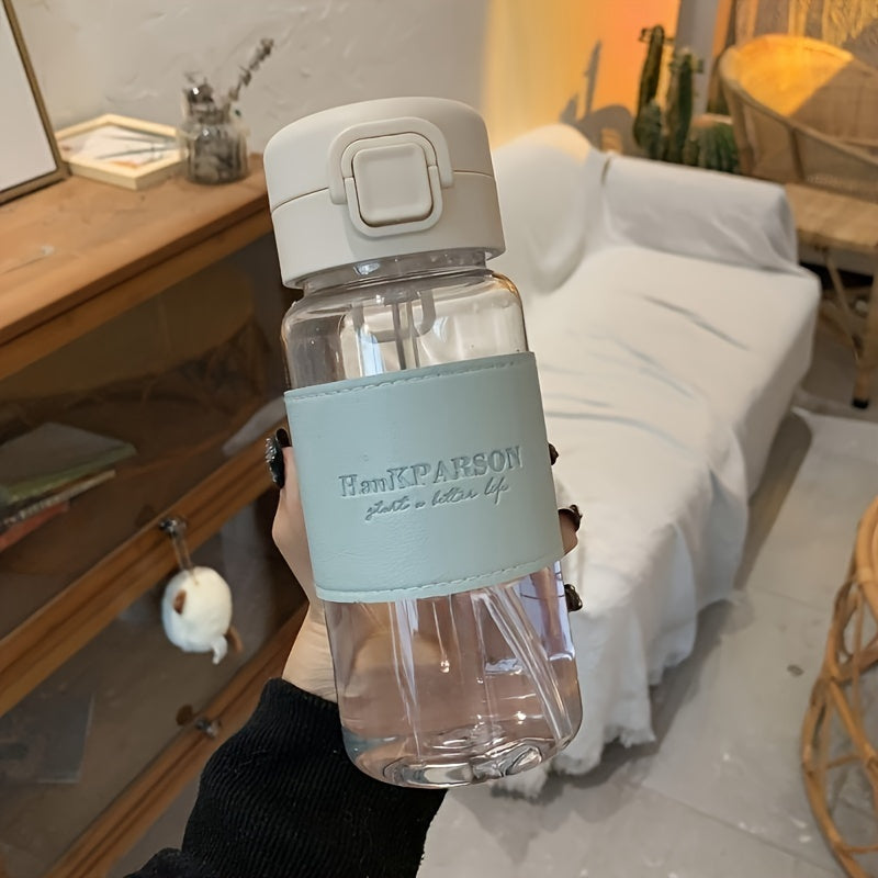 Botella de agua de plástico para unisex con pajita para bebidas calientes 16oz