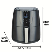 Цифровая аэрогриль 5.5Л LED-дисплей сенсорный экран без масла черный PP 1400Вт