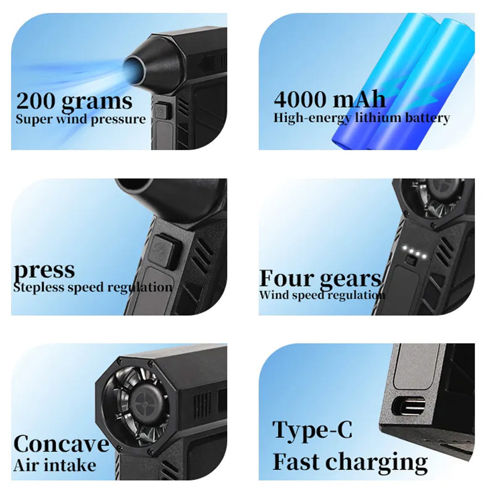 Portable Handheld Fan with Rechargeable Lithium Battery USB Charging for Outdoor Use