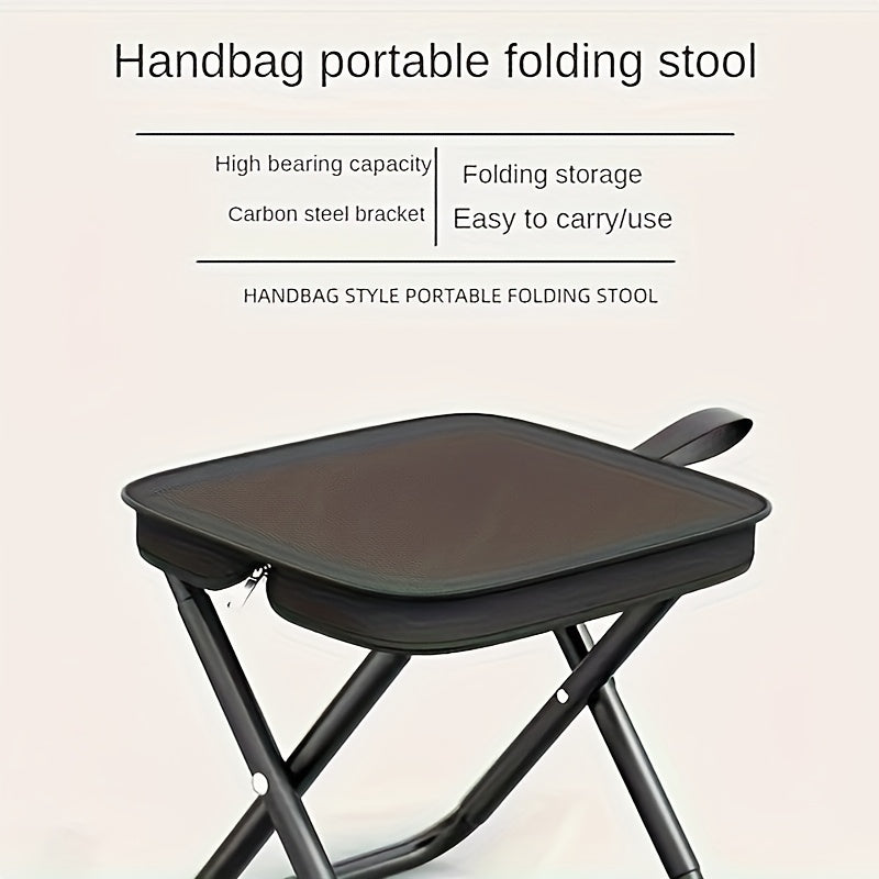 Adult Folding Stool Portable Camping Chair with Steel Frame