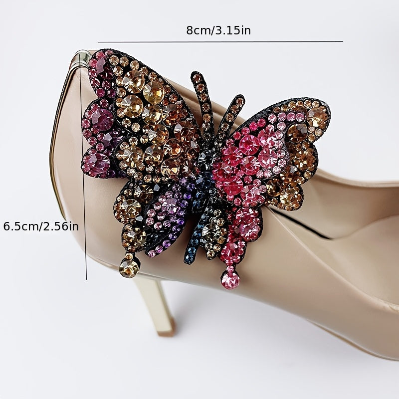 2Pcs Kids Girls Colorful Bow Shoe Clips Detachable Double Layer Accessories