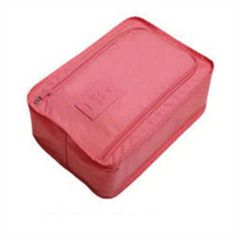 Orange Shoe Storage Bag with Mesh Front Pocket Zipper Lightweight Organizer for Neat Shoe Storage