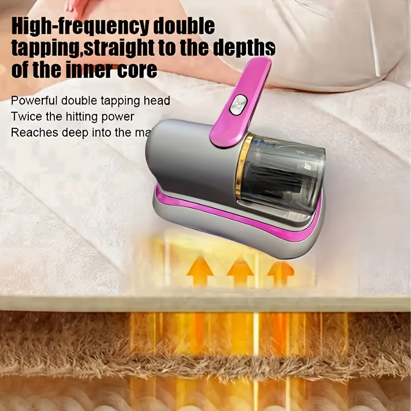 Портативный беспроводной пылесос с зарядкой по USB и тихой работой. Идеален для уборки в доме на кроватях, диванах, коврах и тканях. Отличный семейный подарок.