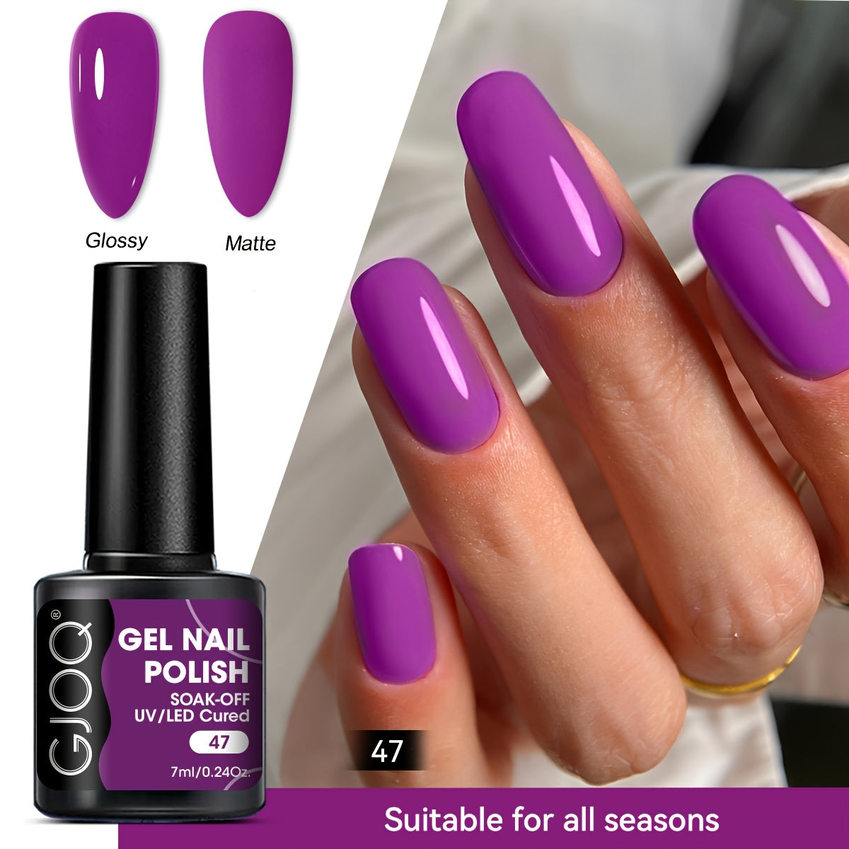 Gel Nail Polish Pink Purple Glitter Soak Off LED Manicure All Seasons