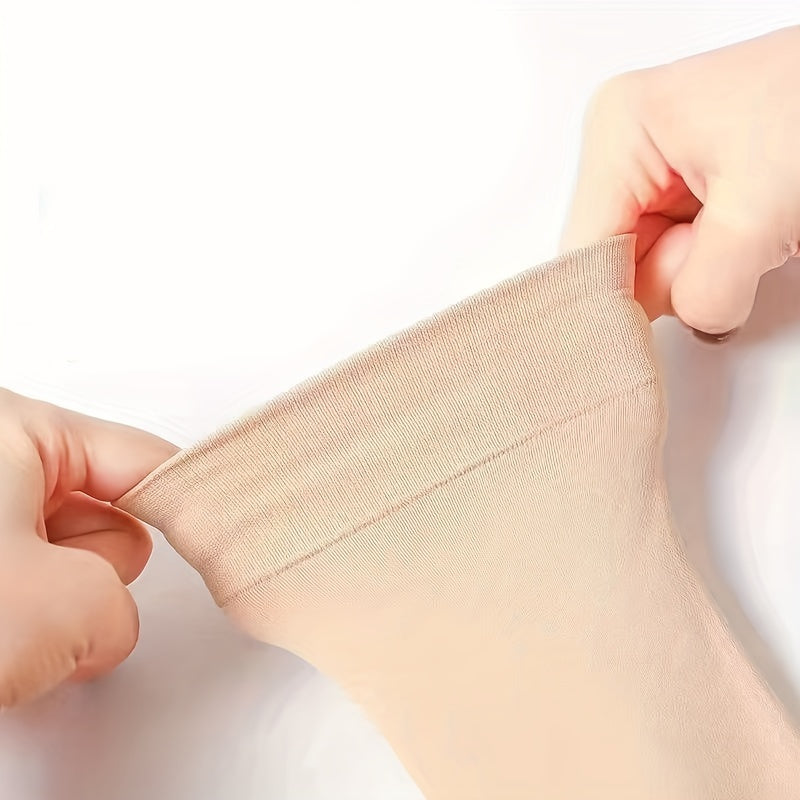 Women's Mesh Socks 4 Pairs Non-Slip Sweat-Absorbing Flesh-Colored Short