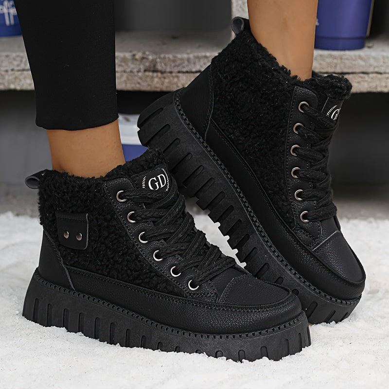 Women's Winter Thickened High-Top Warm Boots Chunky Sole Snow Shoes