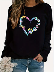 Plus Size Women's Casual Sweatshirt Long Sleeve Pullover Fall Winter