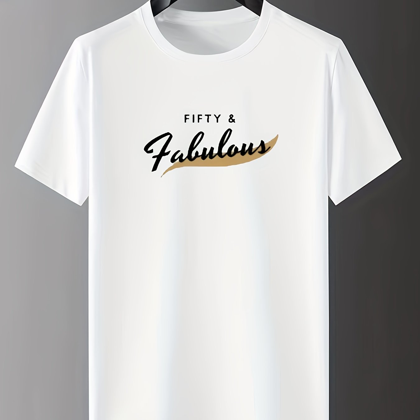 Мужская повседневная футболка с коротким рукавом и принтом букв, с круглым вырезом, из легкого полиэстера для весны, лета и осени