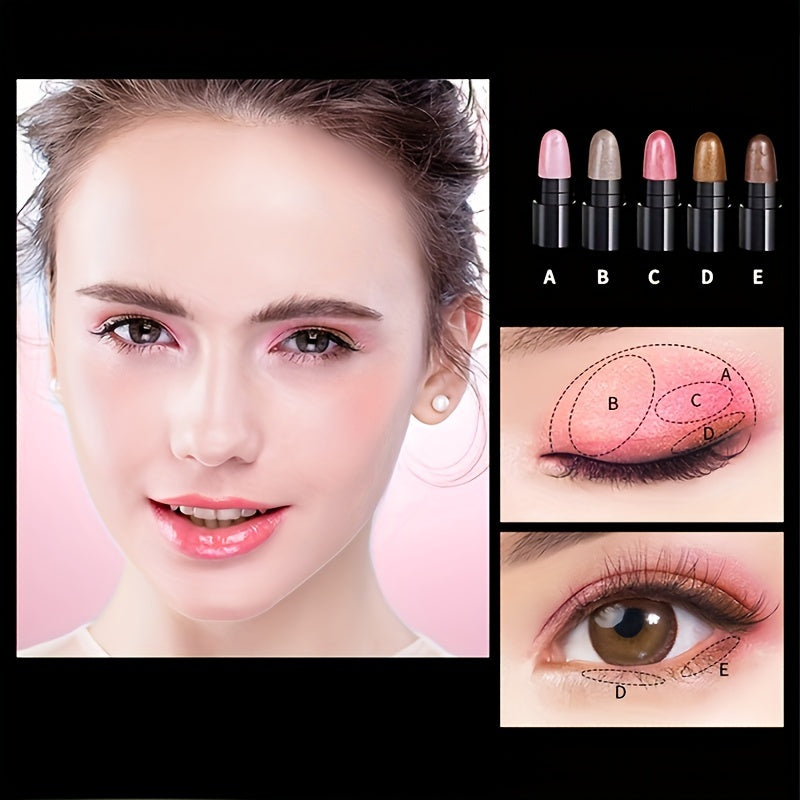 12 Pcs Eye Makeup Stick Set Matte Shimmer Natural Finishes Long-Lasting