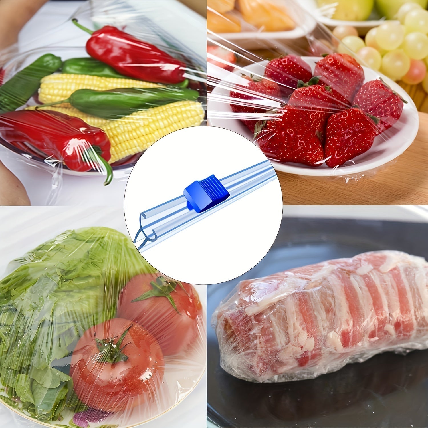Multipurpose Plastic Wrap Dispenser 3-Pack with Slide Cutter Food Safe Kitchen Tool