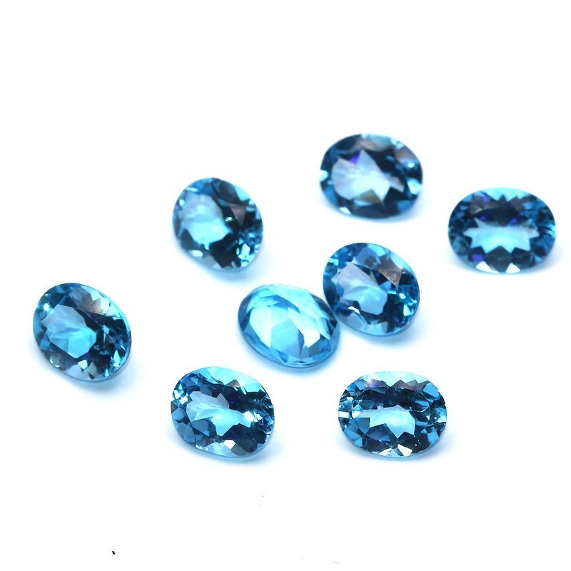 Кольцо в форме яйца с голубым топазом и розовым топазом с кристально чистыми драгоценными камнями