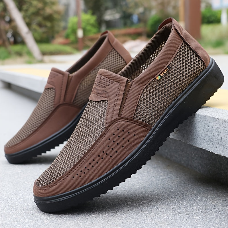 Men's Slip-On Sneakers Breathable Anti-Slip All-Season Fabric Casual
