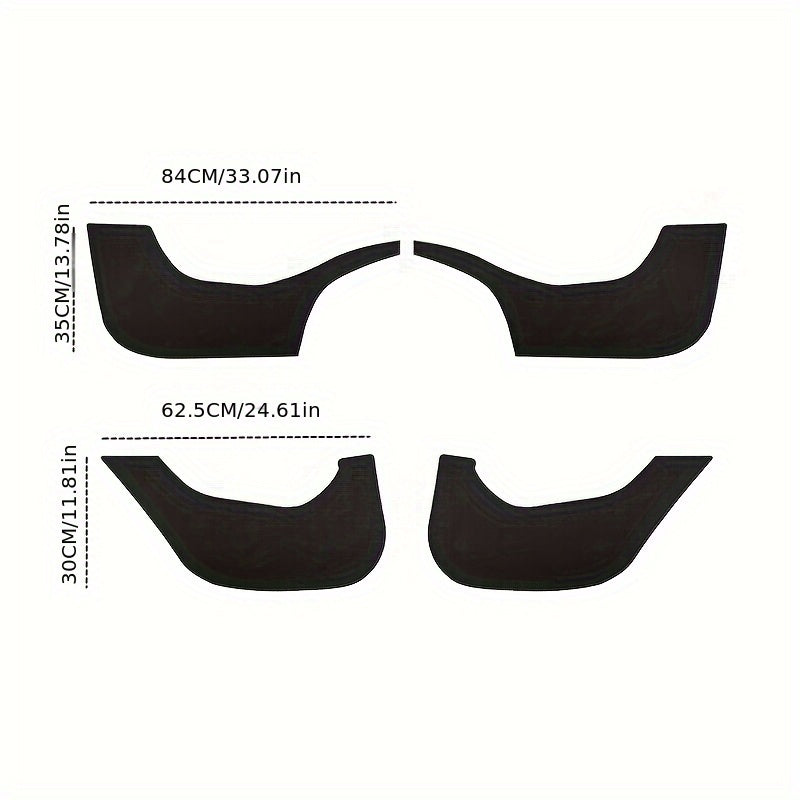 Car Interior Door Kick Protector Trim Faux Leather Decals for Side Panel 4pcs