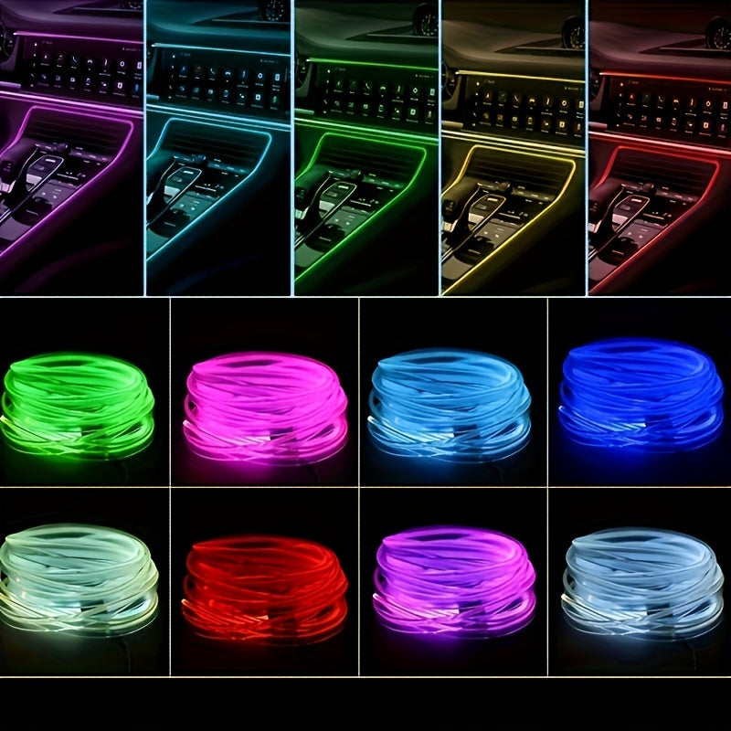 RGB LED автомобильная внутренняя подсветка, световая лента 2м 4м, USB, гибкий неон