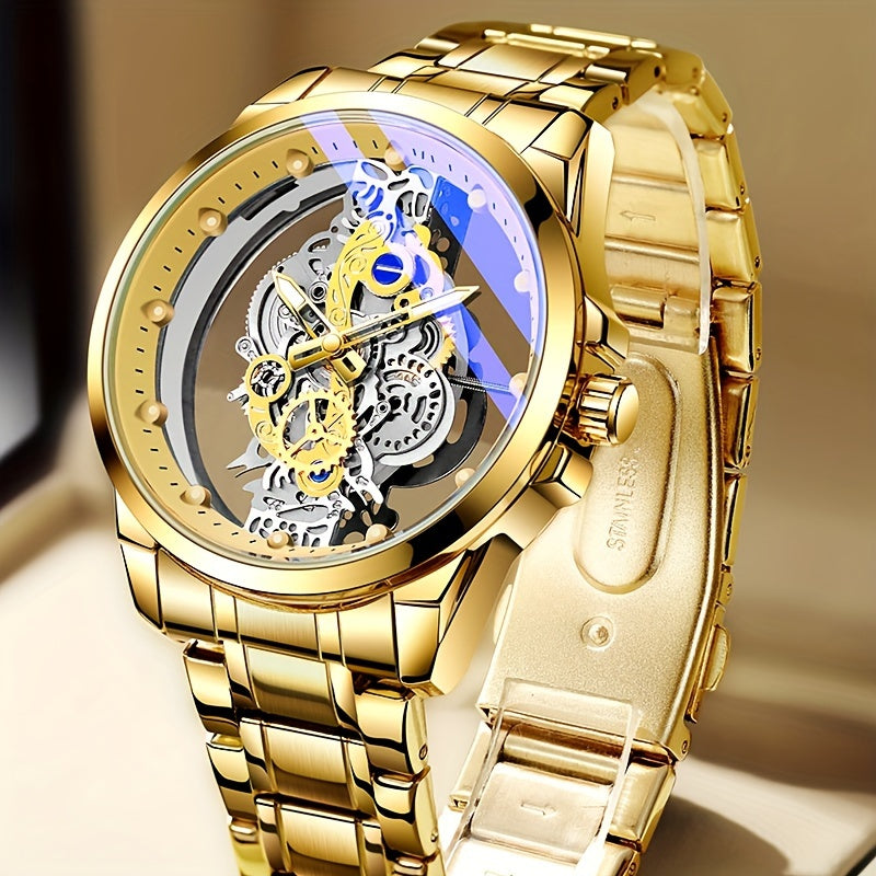 Men's Quartz Watch with Steel Strap and Sleek Design for Daily Wear