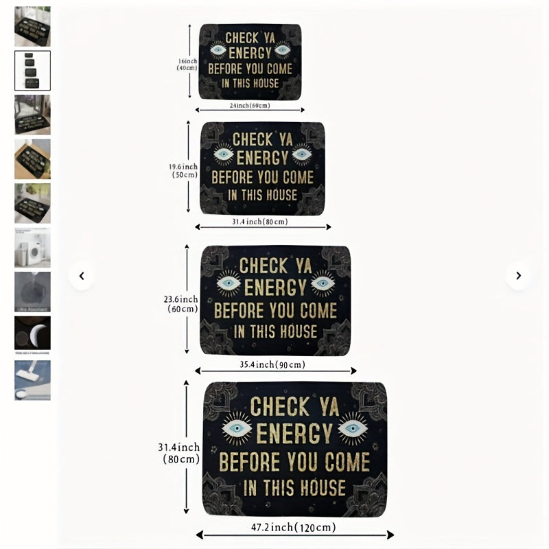 Plaid Doormat Non-Slip Stain-Resistant Entryway Rug with Velvet Backing