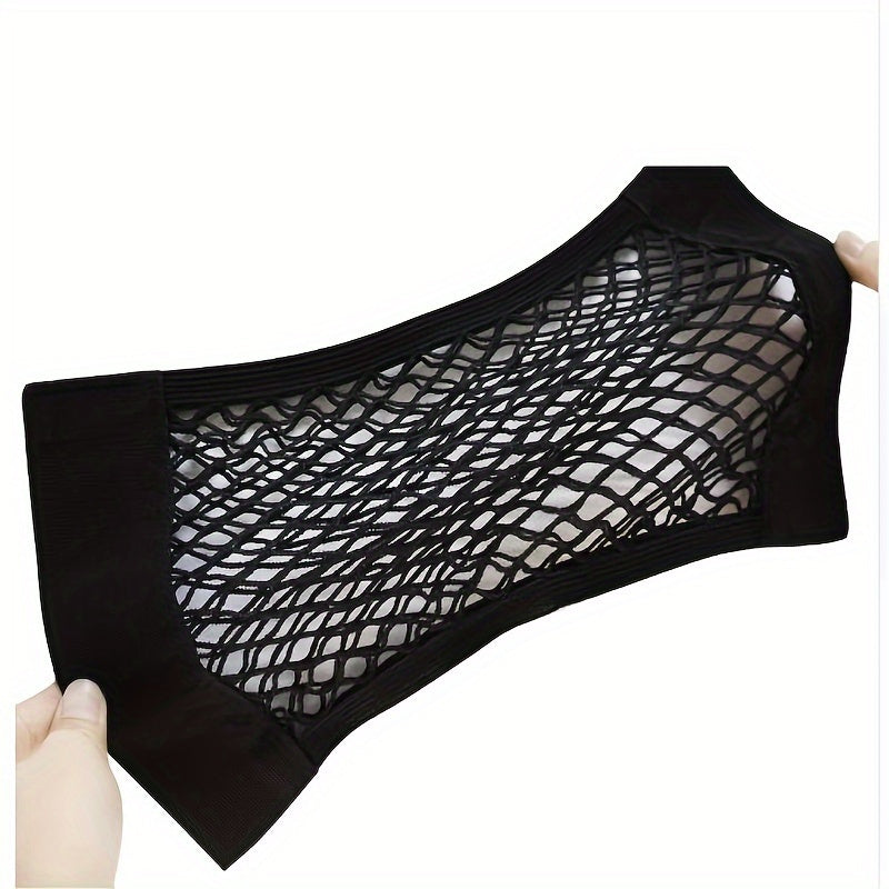 Universal Car Trunk Organizer Mesh Storage Net with Hooks and Elastic Fabric