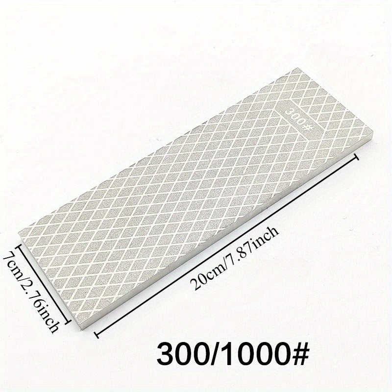 Olmos pichoqni qirqish uchun ikki tomonlama, 400/1000 qumli, sirpanmaydigan asosli oshxona asbobi