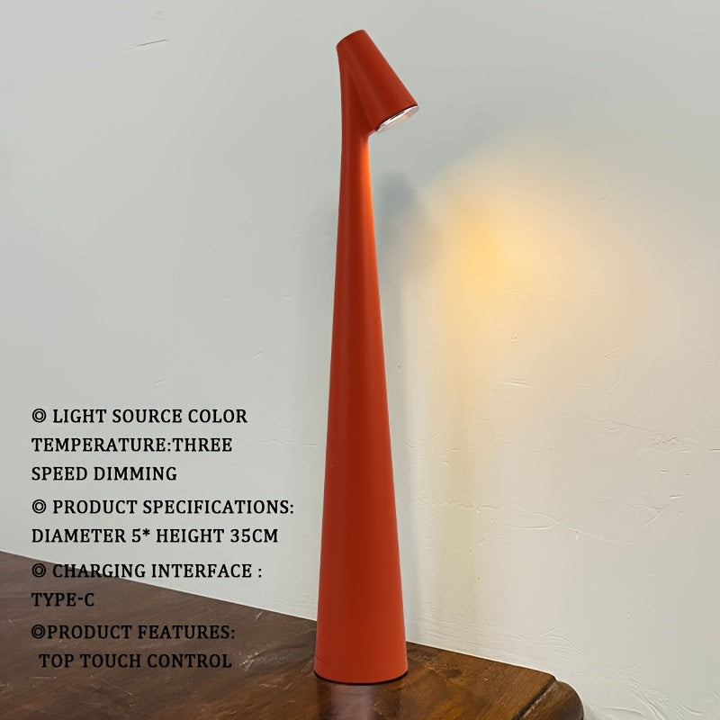 Rechargeable LED Desk Lamp with Touch Control, Adjustable Colors for Reading and Studying