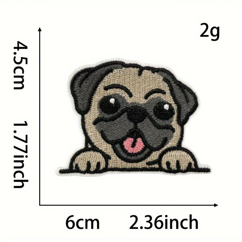 Set of 9 Embroidered Dog Patches Cartoon Animal Appliques for Clothes Denim Jackets Backpacks Craft Projects