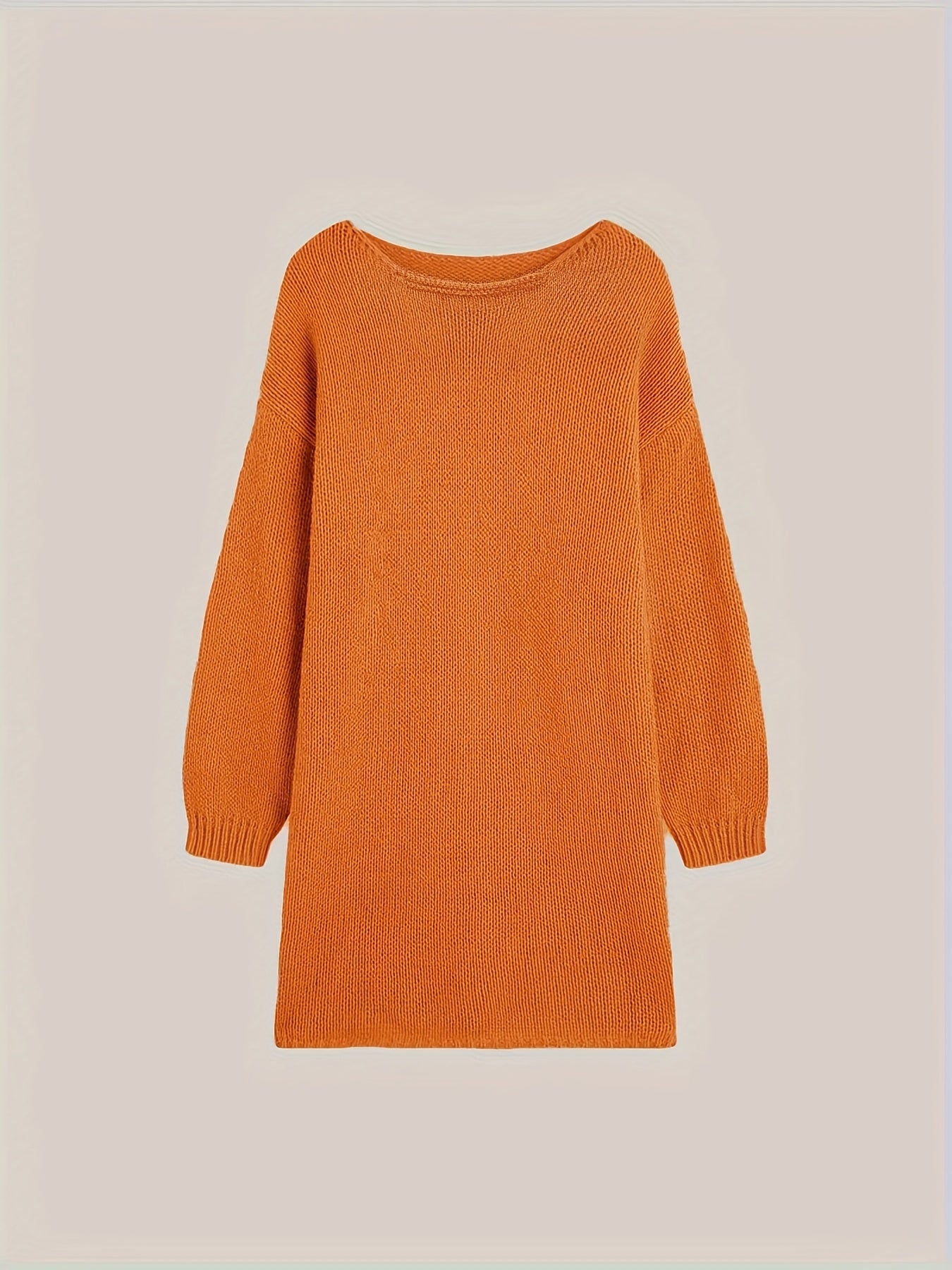 Suéter casual oversize para mujer de poliéster, punto, manga larga, color sólido, invierno y primavera