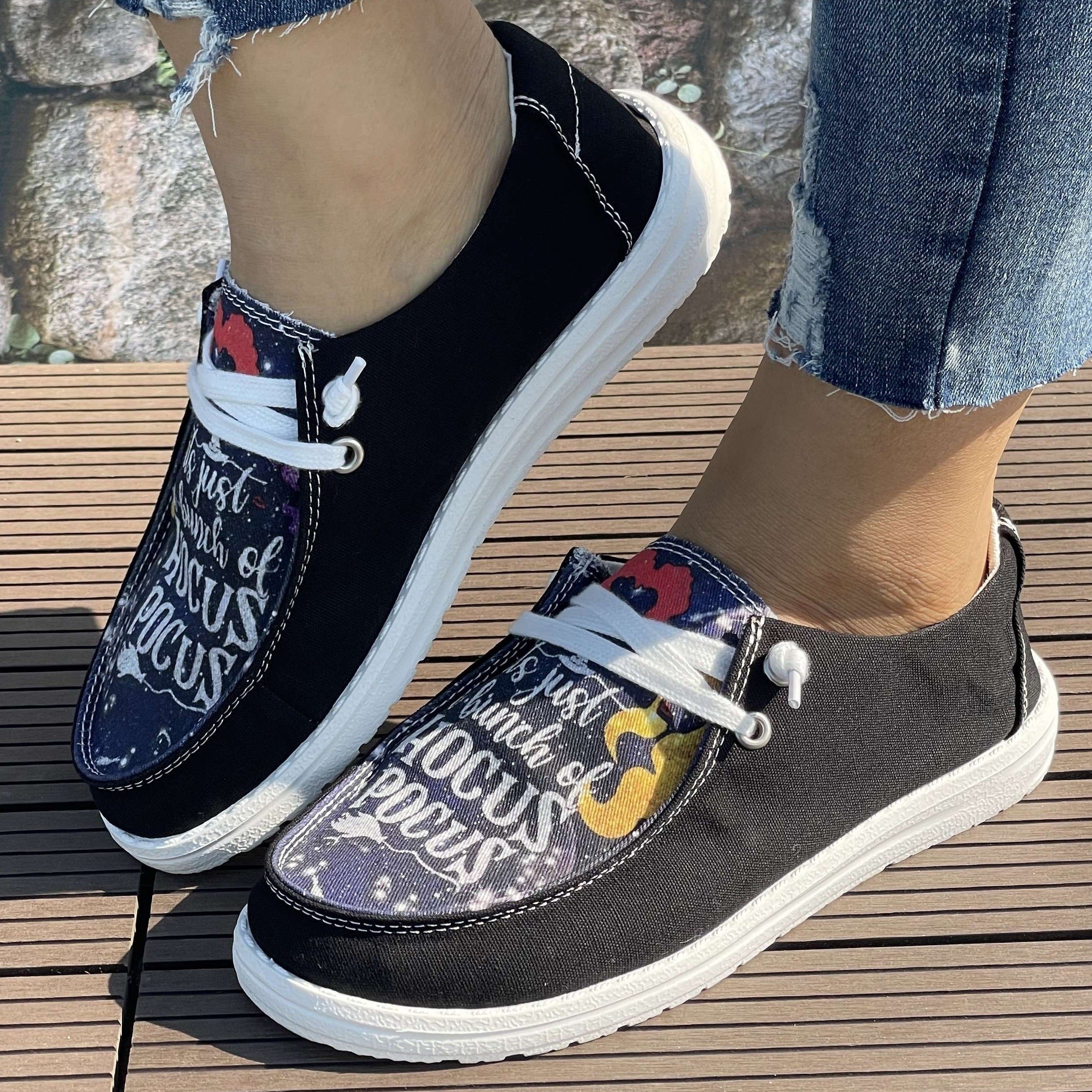 Women's Colorful Hair 2D Print Casual Flats Lightweight Comfortable Sneakers