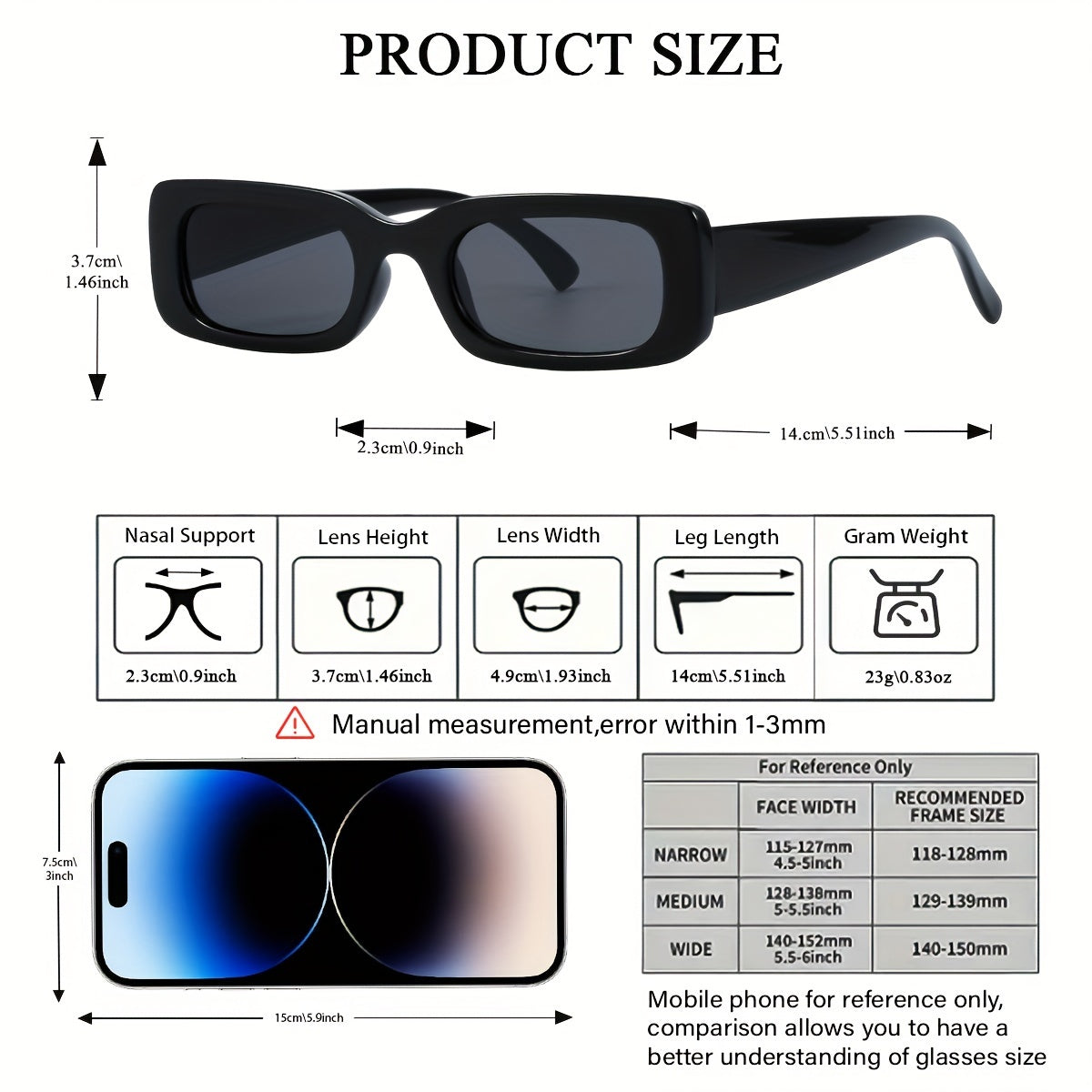 Set of 6 Women's Fashionable Square and Round Glasses with PC Frames and Anti-Reflective Lenses