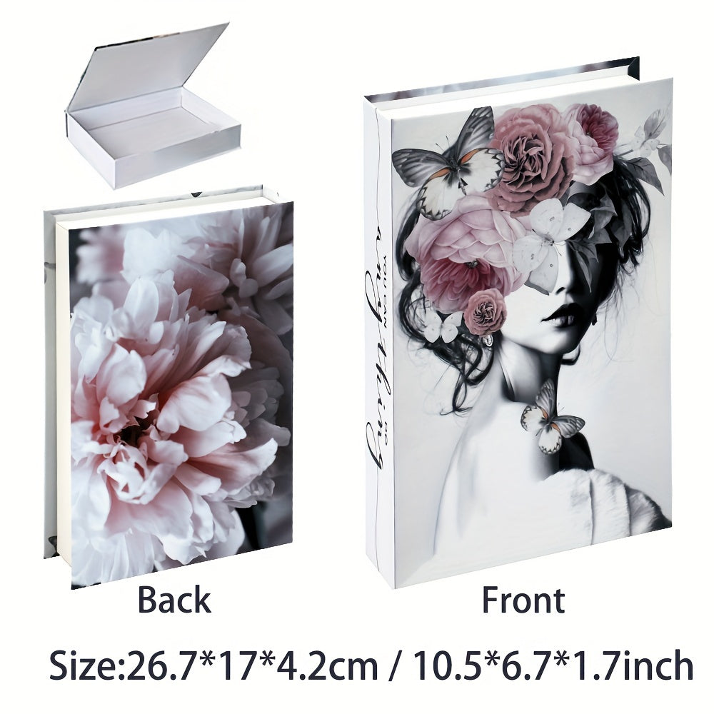 Nordic-Inspired Faux Book Decor Rectangular Flip Cover Home Accent Piece