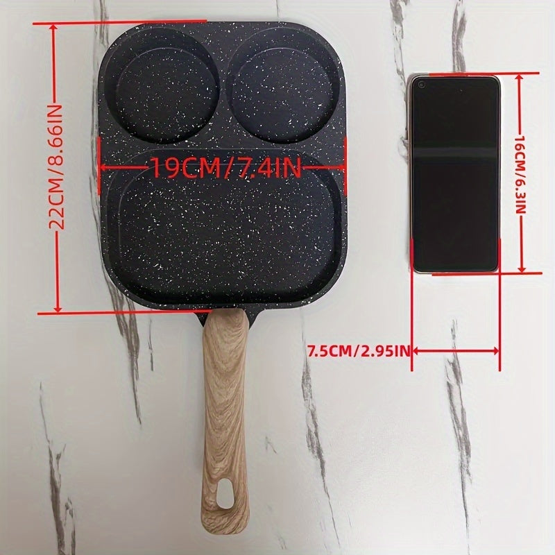 3-in-1 Non-stick nonushta qovurilgan pan, omletlar, pelmeni, bifshteks, oson tozalash, uy va ochiq havoda pishirish