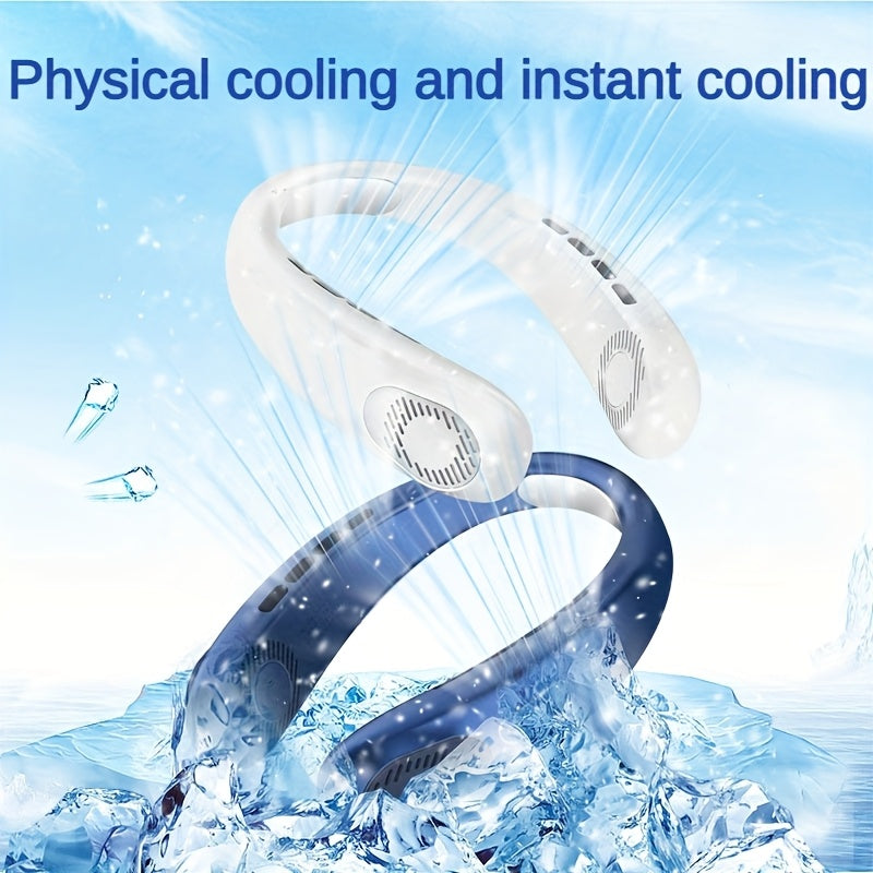 Portable Wearable Neck Fan Air Conditioner with Rapid Cooling Silent Operation Rechargeable Battery