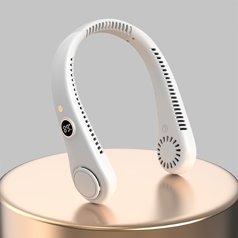 Rechargeable Bladeless Neck Fan with 5-Speed Cooling Hands-Free Outdoor Use