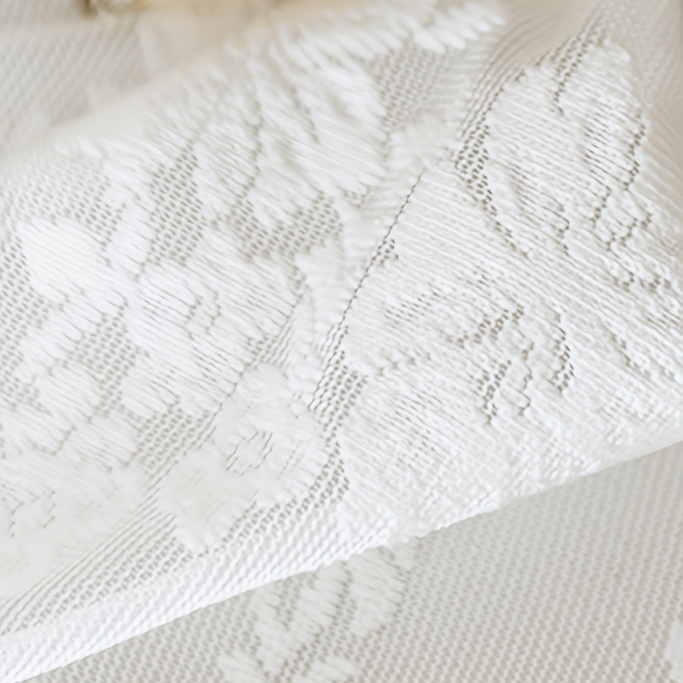 White Romantic Lace Sheer Curtain for Living Room Balcony and Door