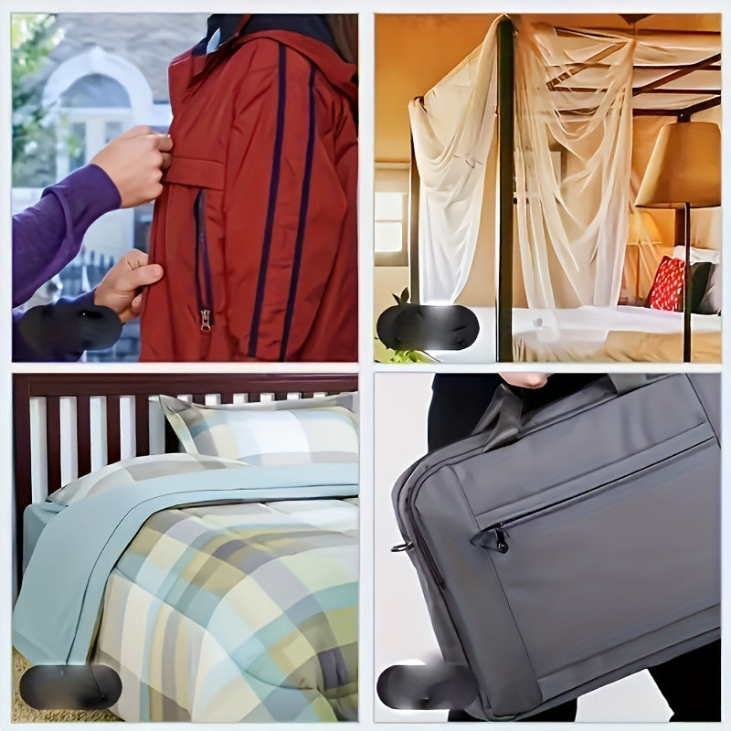 Набор для замены 12 молний, идеальный для курток, ботинок, рюкзаков и багажа. Легко устанавливается и портативен для экстренных ситуаций. Включены черные швейные и вязальные аксессуары.