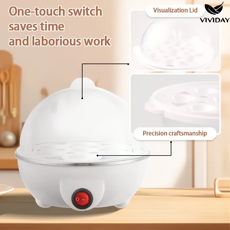 Egg Cooker with Visual Window One-Touch Switch Auto Power-Off Mini Heating Multi-Functional 220V