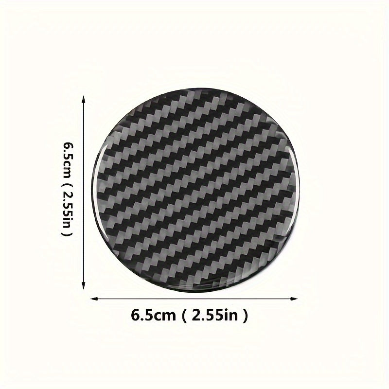 2-Piece Carbon Fiber Cup Holder Mat Set Resin Car Interior Decor Anti-Slip Durable