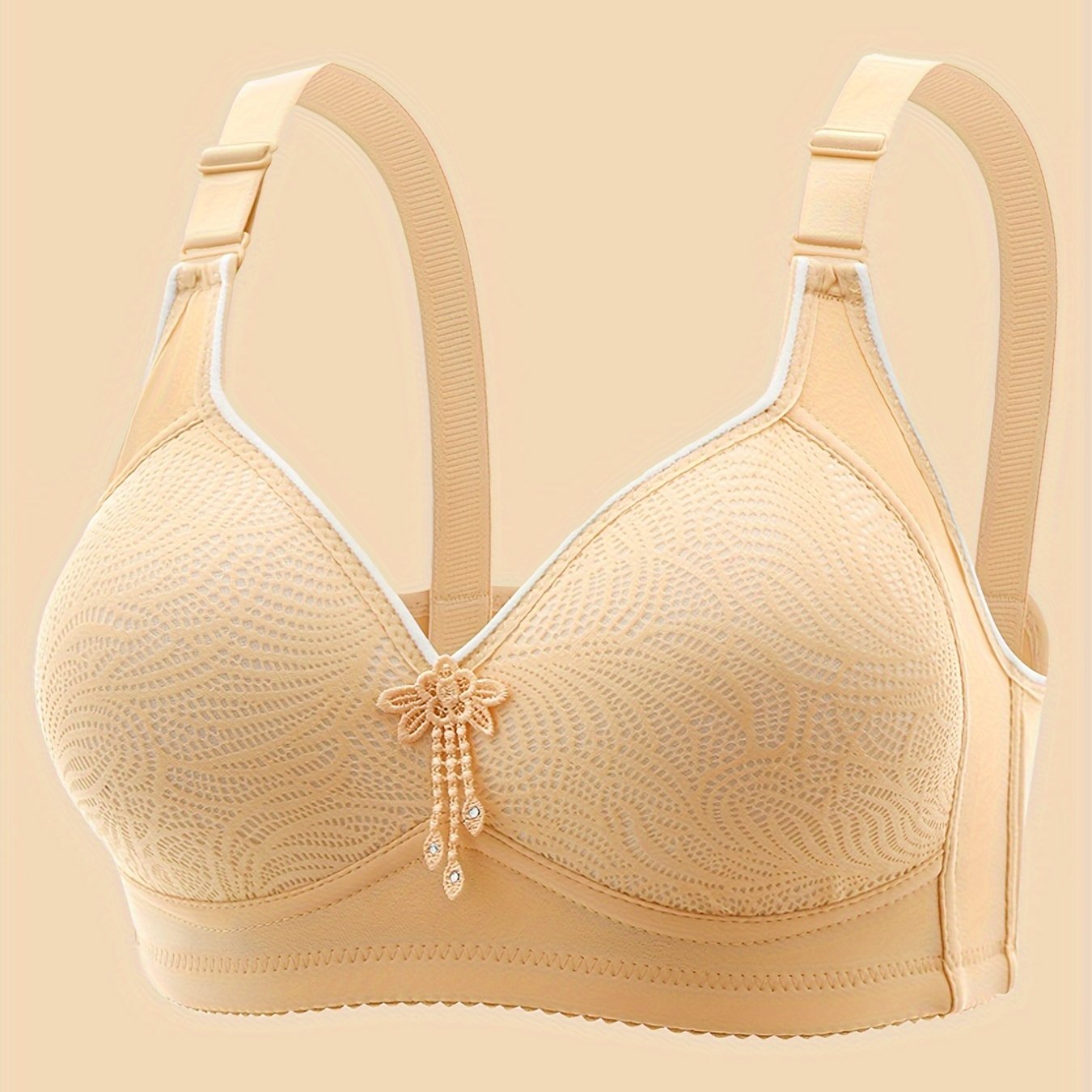 Women's Seamless Wireless Tank Bra with Tassel Decoration Push-Up Support