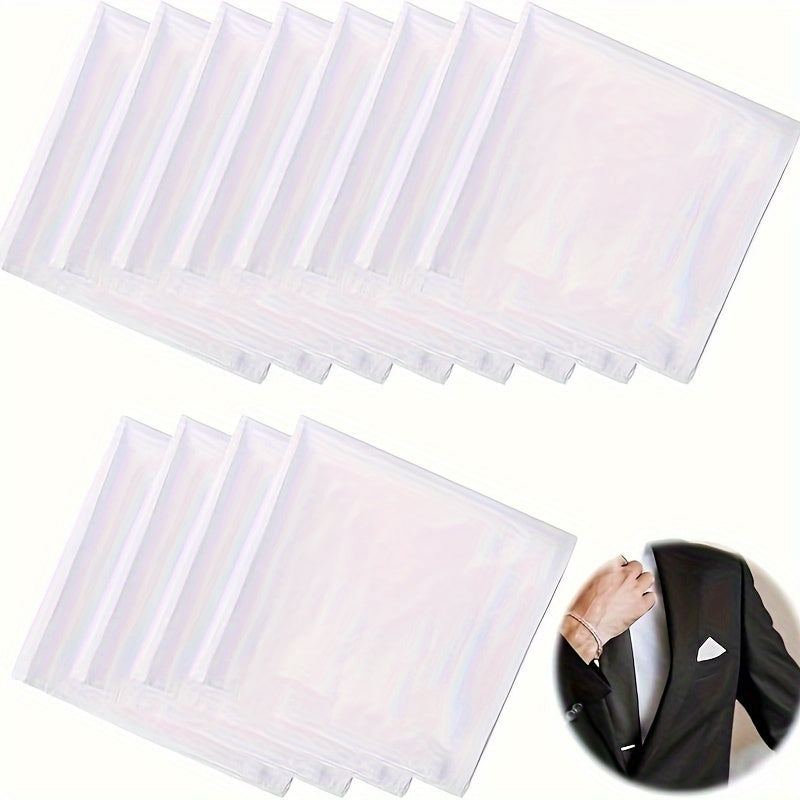 Men's Cotton Handkerchiefs 12 Pack White Woven Hankies with High Absorption