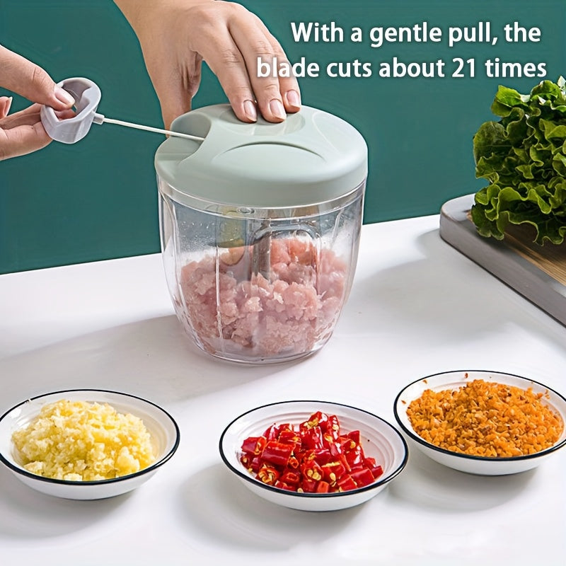 Qulay tutqichli qo'lda sarimsoq maydalagich, sarimsoq maydalash, chili bo'laklash va sous tayyorlash uchun shaffof stakanda mo'ljallangan. Ona kuniga mos.