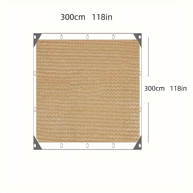 Bej Quyosh nuri uchun UV himoyalangan shisha tarmog'i, bog'lar, verandalar, balkonlar uchun bardoshli PE material