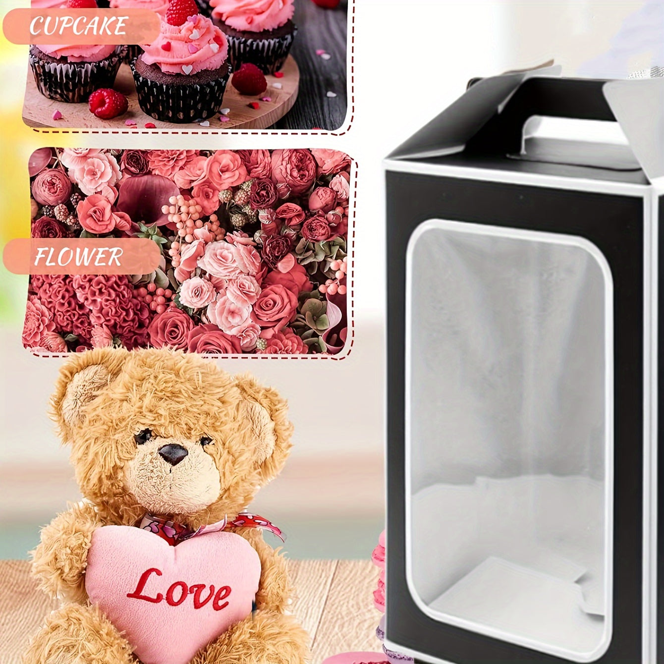 2 Cake Boxes with Clear Windows for Baked Goods Pastries and Party Favors