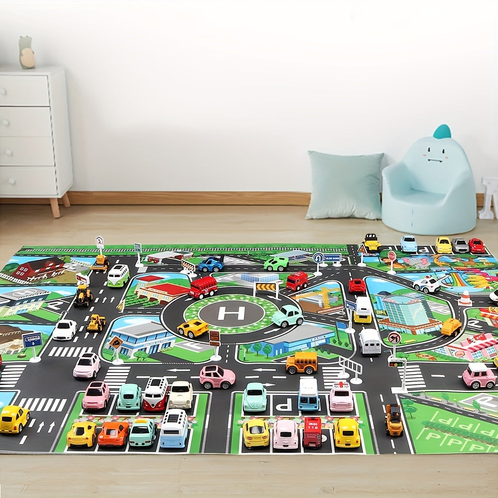Kids Waterproof Play Mat for Indoor Outdoor Multi-Theme Traffic Parking Lot