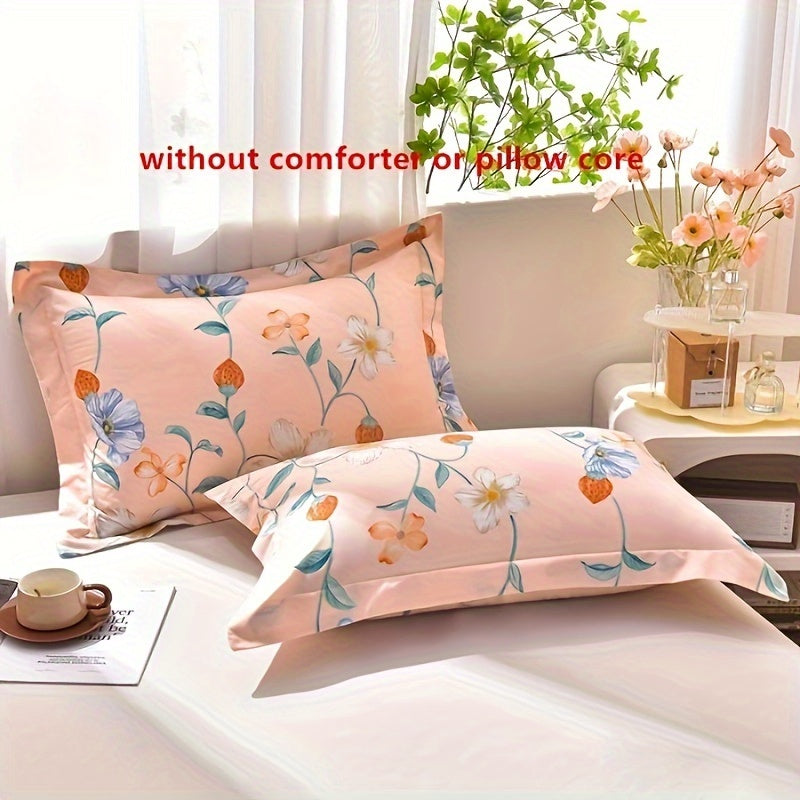 2 Pack Washable Fabric Pillowcases Skin-Friendly Soft Breathable Queen Size