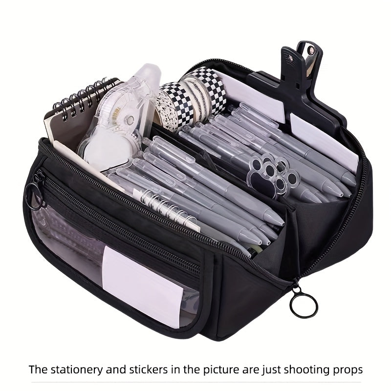 Large Capacity Learning Pencil Case for Boys and Girls with Desktop Organizer and Storage