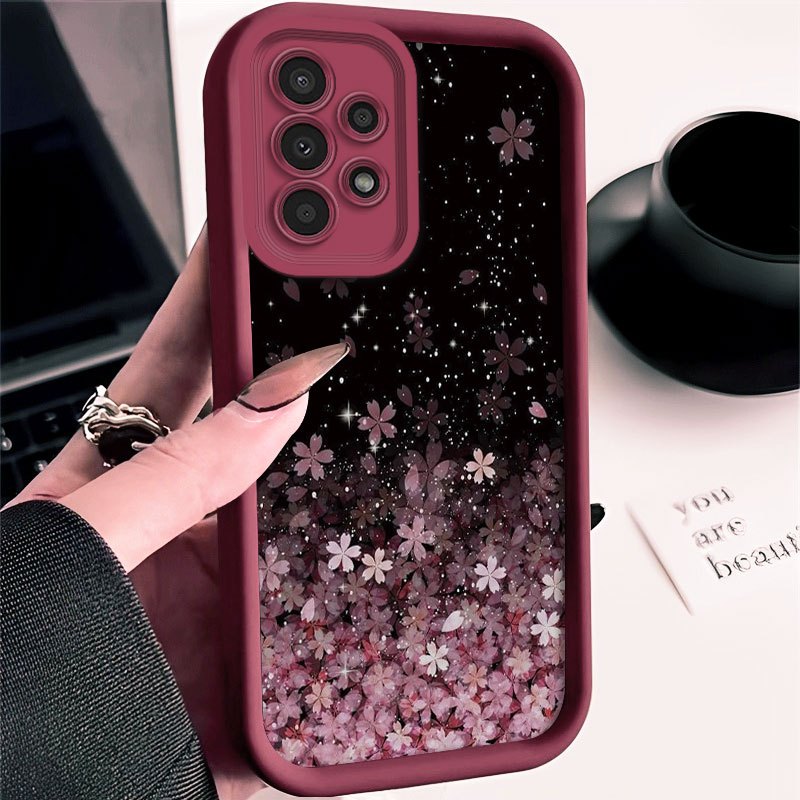 Индивидуальный блестящий чехол для телефона из TPU с звездами и цветами для Galaxy A01 A02S A03 A03s A05 A10s A11 A12 A13 A14 5G A15 4G A20s A21s A22 A23 A30s A31 A32 A34 A50 A51 A52 A52s 5G A53 5G