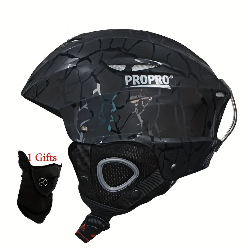 High-Performance Ski Helmet for Men and Women Durable PC Material Ventilated Adjustable Carbon Fiber Side Panels