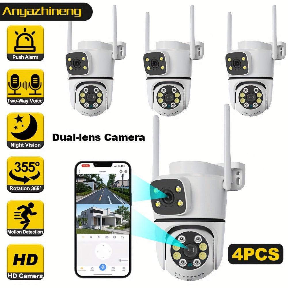 4 Pack Outdoor Security Cameras Wireless Night Vision Motion Detection Two-Way Audio