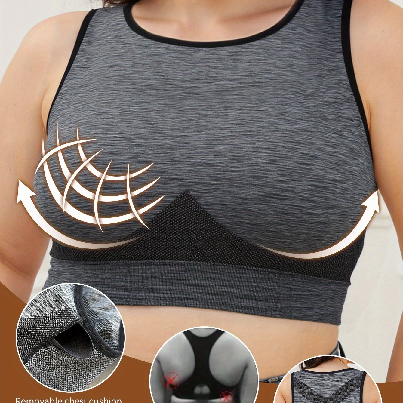 Women's Seamless Breathable Sports Bra Tummy Tuck Lift Comfortable Large