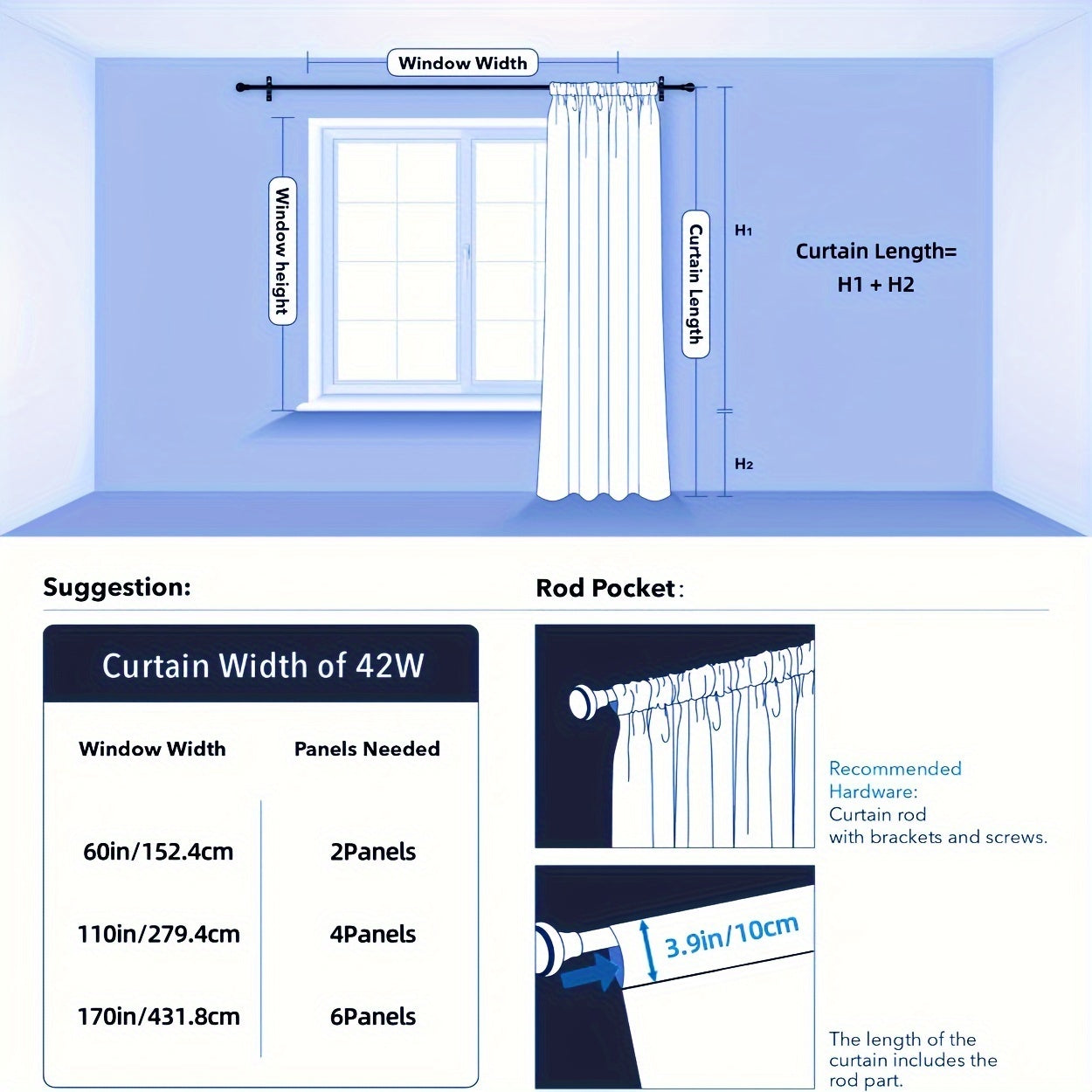 White Sheer Voile Curtain with Rod Pocket for Living Room Bedroom Office