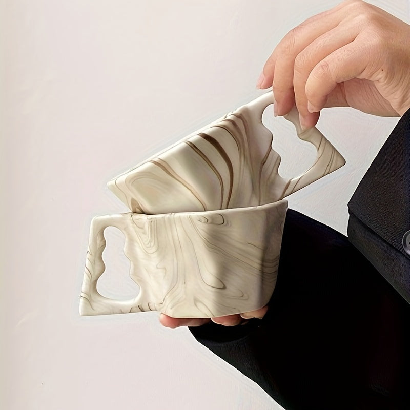 Octagonal Ceramic Coffee Mug with Creative Design for All Seasons Gift