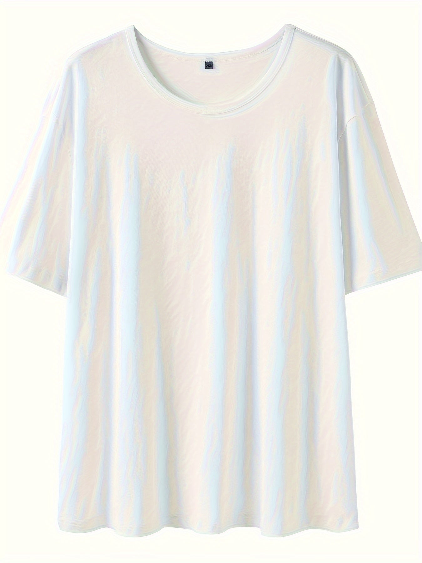 Мужская хлопковая футболка с коротким рукавом, круглый вырез, однотонный цвет, дышащий трикотаж, большой размер для активного отдыха